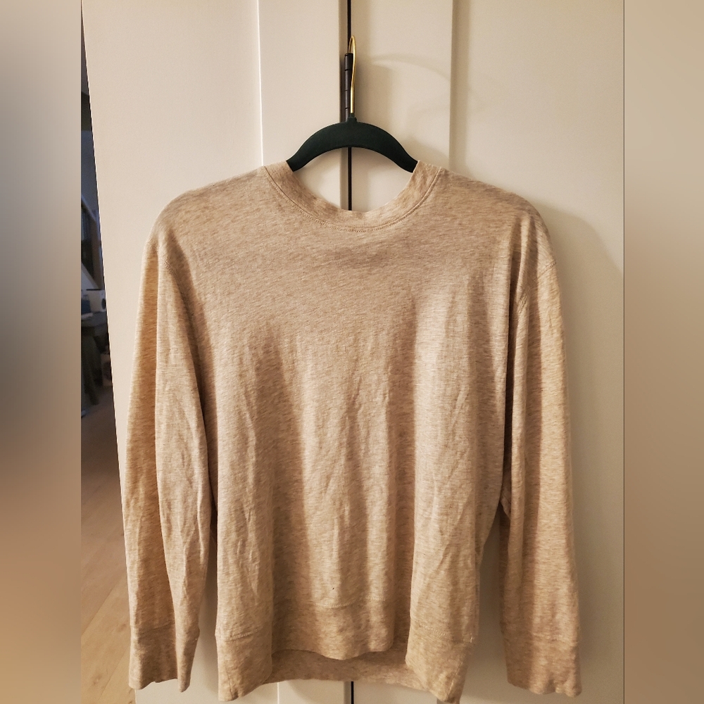 Vince- Ladies Heathered Oatmeal Long Sleeve Tshirt Sz. XS Ptp 20"